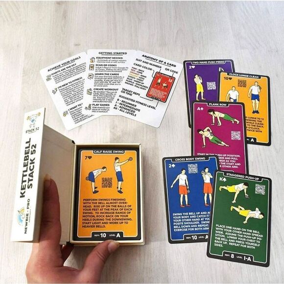 Kettlebell Stack Exercise Cards: Workout Playing Card Game. Designed by a Milita - Picture 7 of 14